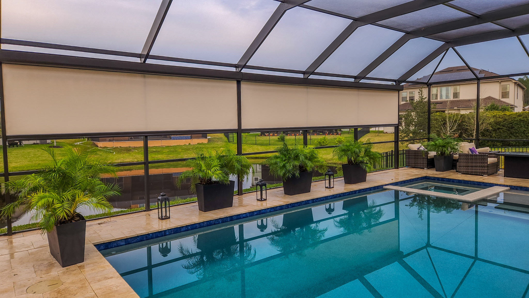 Screens-Residential-Interior-Multiple-Cage-Pool